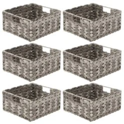 Woven Plastic Basket 13 X 12 X 6 15 Woven Plastic Basket 13 X 12 X 6 -mDesign 1000 Square JPG 13199MDK.MAIN 3