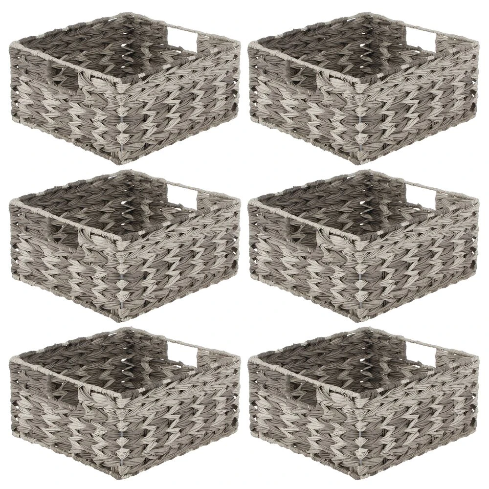Woven Plastic Basket 13 x 12 x 6 Woven Plastic Basket 13 X 12 X 6 -mDesign 1000 Square JPG 13199MDK.MAIN 3
