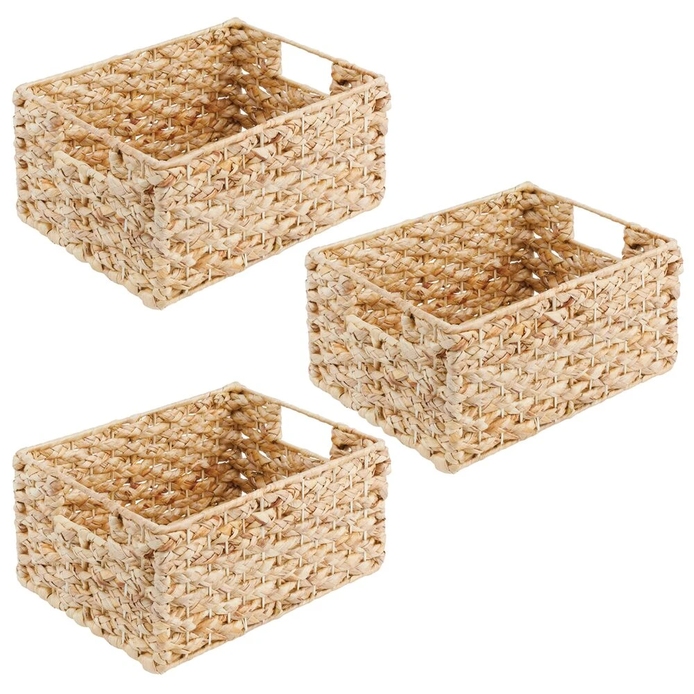 Hyacinth Kitchen Basket with Handles 12 x 9 x 6 Hyacinth Kitchen Basket With Handles 12 X 9 X 6 -mDesign 1000 Square JPG 13905MDK.MAIN 3