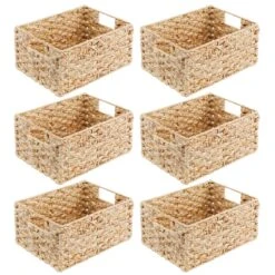 Hyacinth Kitchen Basket With Handles 12 X 9 X 6 6 Hyacinth Kitchen Basket With Handles 12 X 9 X 6 -mDesign 1000 Square JPG 13906MDK.MAIN 3