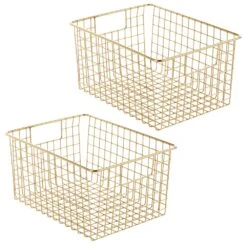 Wire Pantry Basket With Handles 12 X 9 X 6 9 Wire Pantry Basket With Handles 12 X 9 X 6 -mDesign 1000 Square JPG 14172MDBST.MAIN 3