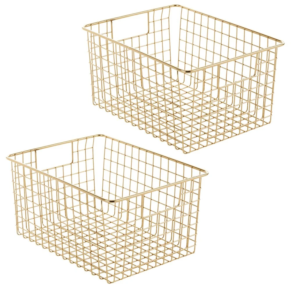 Wire Pantry Basket with Handles 12 x 9 x 6 Wire Pantry Basket With Handles 12 X 9 X 6 -mDesign 1000 Square JPG 14172MDBST.MAIN 3