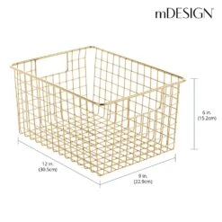 Wire Pantry Basket With Handles 12 X 9 X 6 6 Wire Pantry Basket With Handles 12 X 9 X 6 -mDesign 1000 Square JPG 14174MDK Dimensions