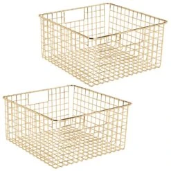 Wire Pantry Basket With Handles 12 X 12 X 6 18 Wire Pantry Basket With Handles 12 X 12 X 6 -mDesign 1000 Square JPG 14178MDBST.MAIN 3