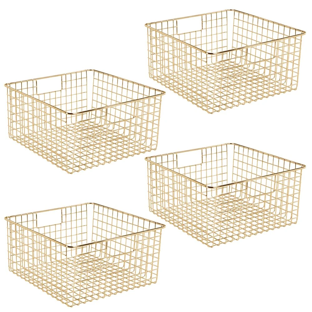 Wire Pantry Basket with Handles 12 x 12 x 6 Wire Pantry Basket With Handles 12 X 12 X 6 -mDesign 1000 Square JPG 14179MDBST.MAIN 3