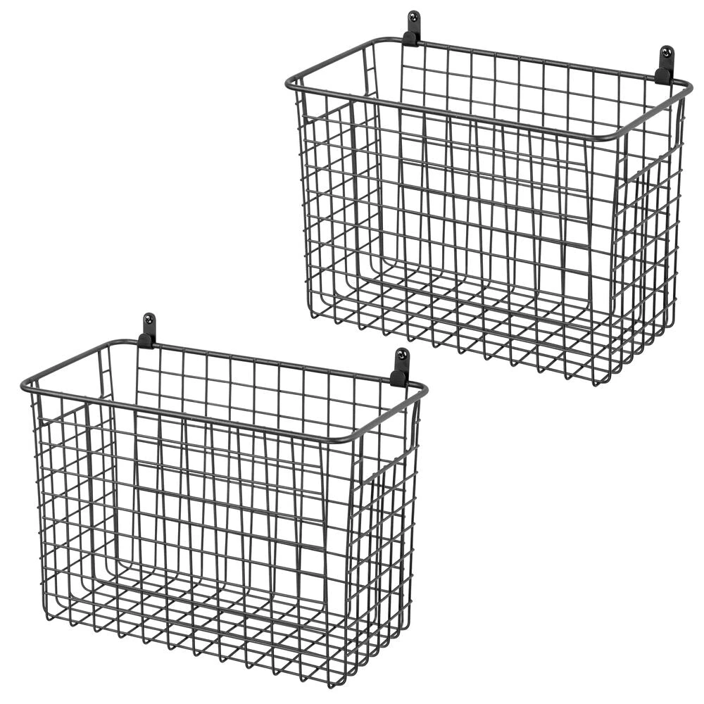 Wire Wall Baskets 6 x 12 x 8 Wire Wall Baskets 6 X 12 X 8 -mDesign 1000 Square JPG 14346MDHS.MAIN 3