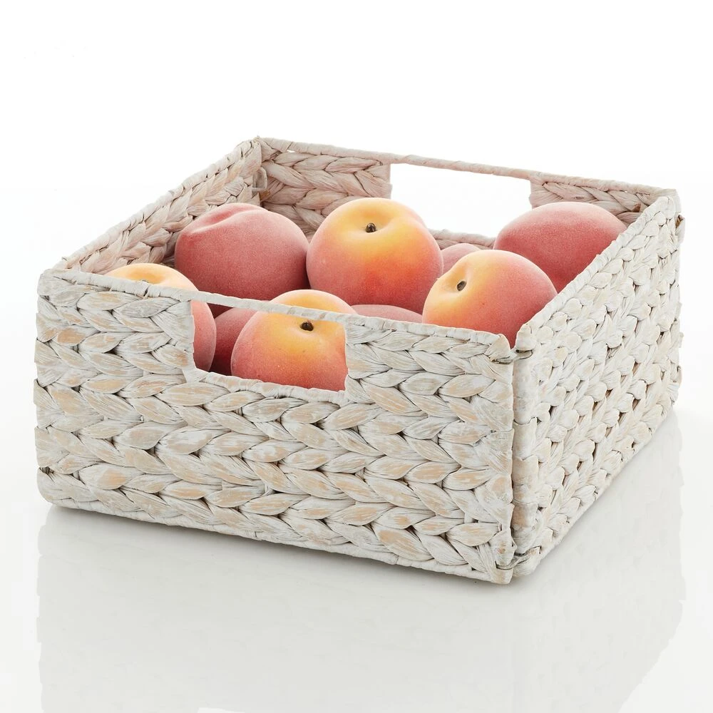 Water Hyacinth Cube Kitchen Basket 10.5 x 10.5 x 5 Water Hyacinth Cube Kitchen Basket 10.5 X 10.5 X 5 -mDesign 1000 Square JPG 14480MDK.PT05