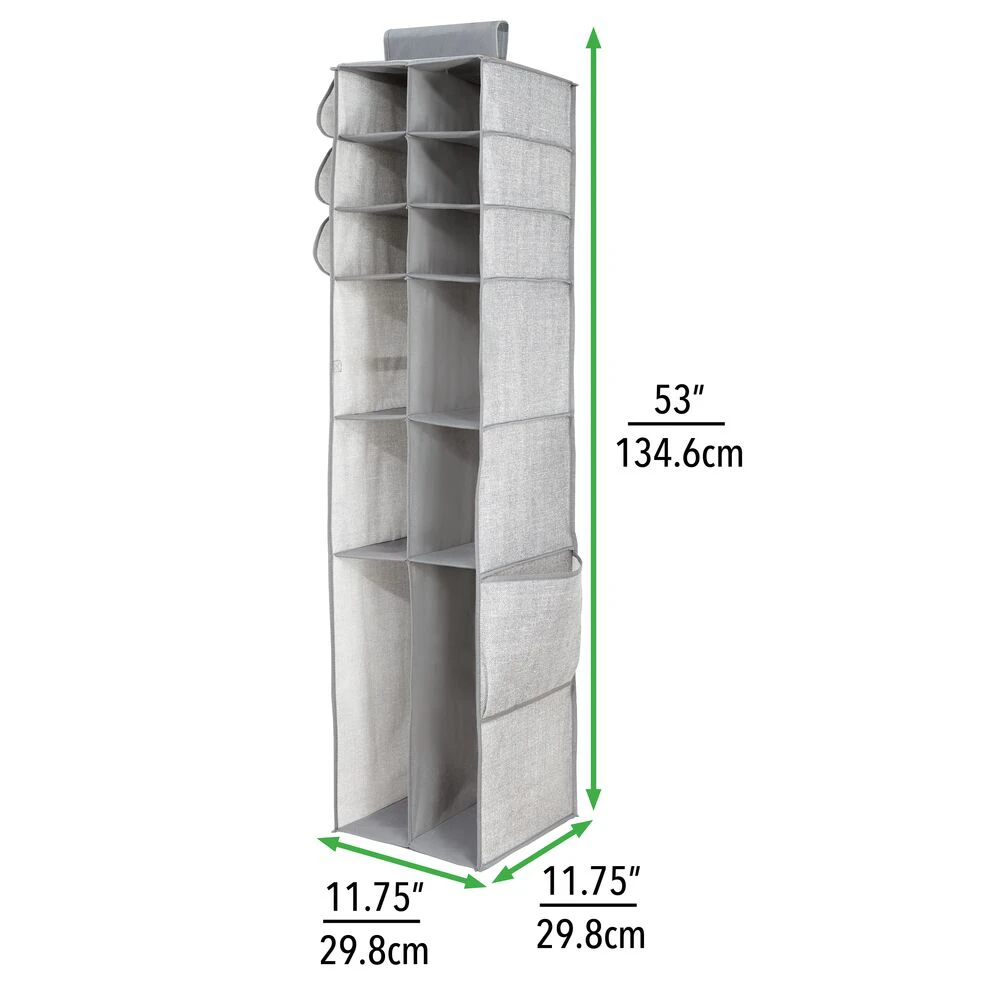 12-Section Hanging Closet Organizer 12-Section Hanging Closet Organizer -mDesign 1000 Square JPG 1476MDCO Dimensions