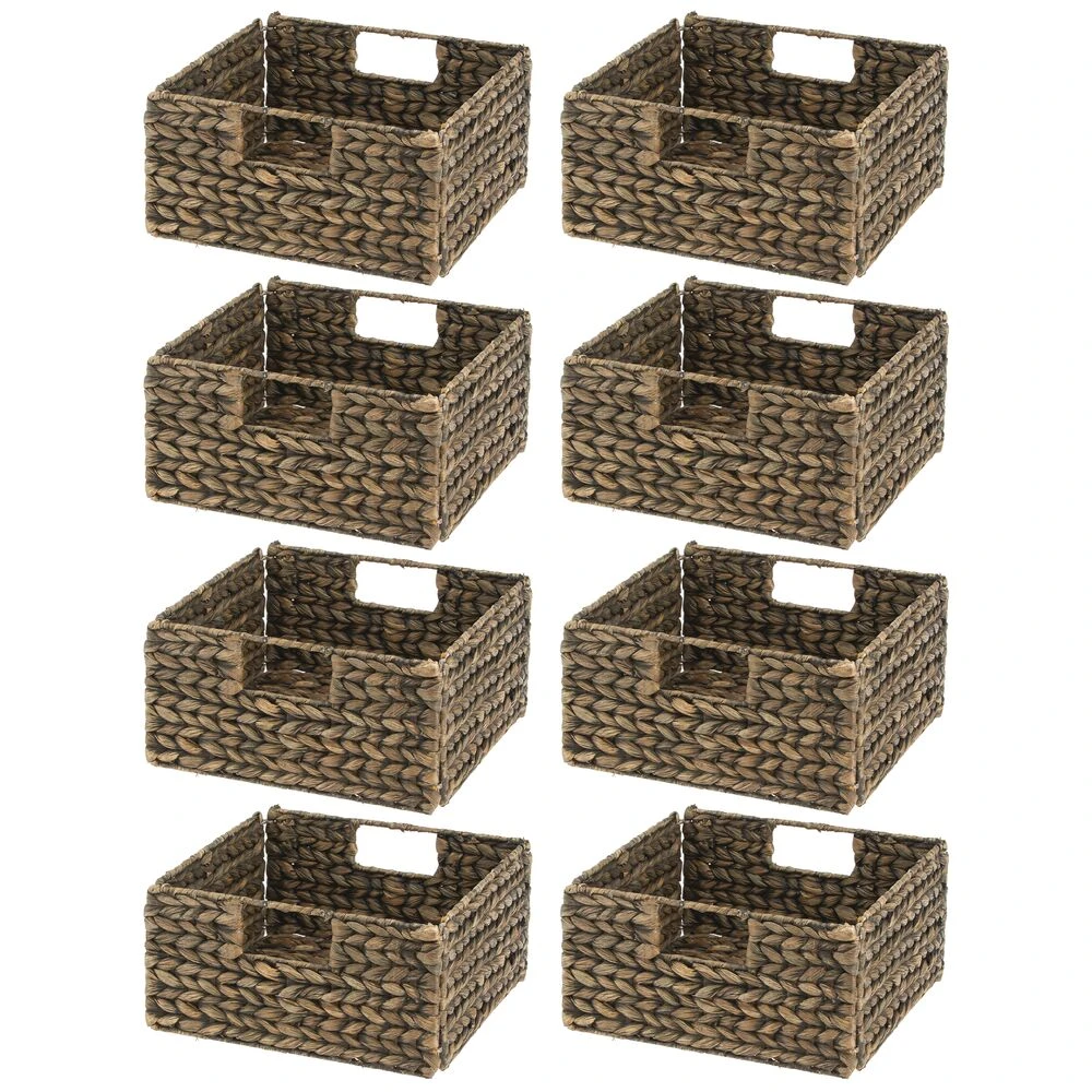 Water Hyacinth Cube Kitchen Basket 10.5 x 10.5 x 5 Water Hyacinth Cube Kitchen Basket 10.5 X 10.5 X 5 -mDesign 1000 Square JPG 14795MDK.MAIN 3