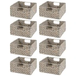 Water Hyacinth Cube Kitchen Basket 10.5 X 10.5 X 5 8 Water Hyacinth Cube Kitchen Basket 10.5 X 10.5 X 5 -mDesign 1000 Square JPG 14796MDK.MAIN 3