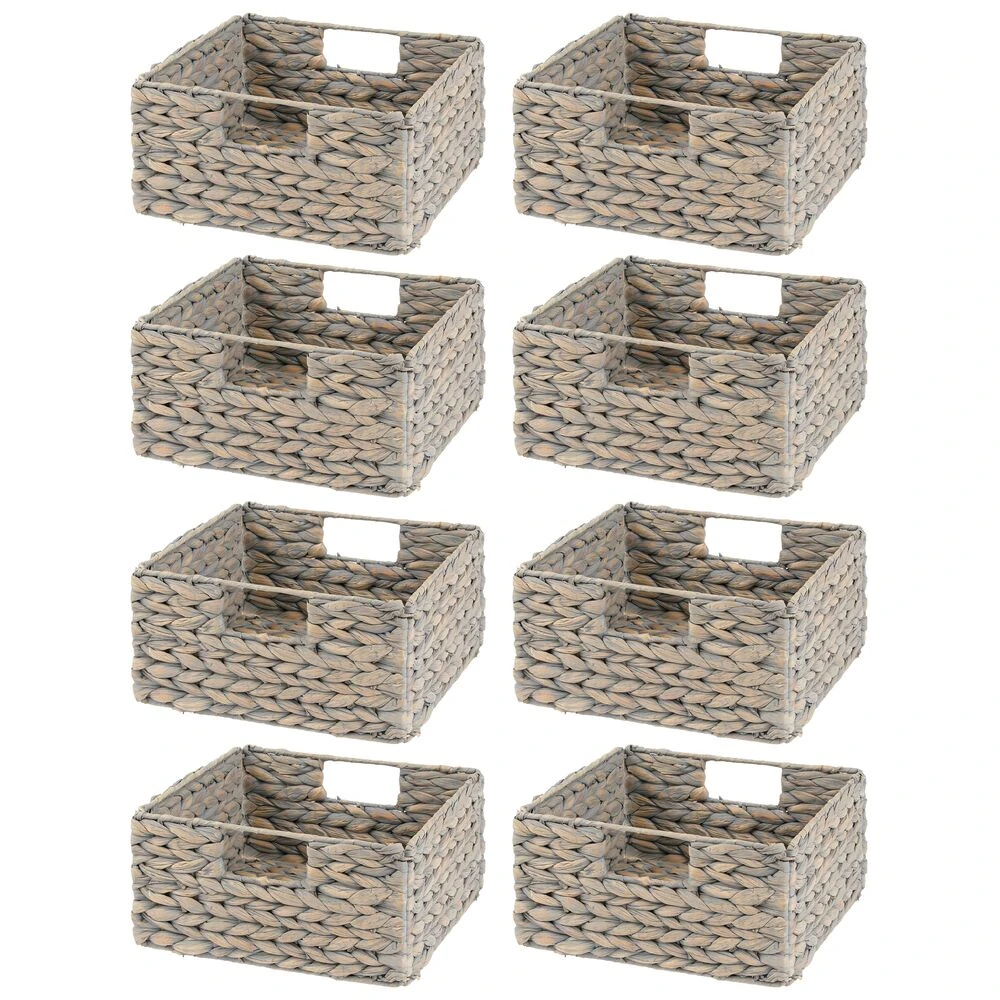 Water Hyacinth Cube Kitchen Basket 10.5 x 10.5 x 5 Water Hyacinth Cube Kitchen Basket 10.5 X 10.5 X 5 -mDesign 1000 Square JPG 14796MDK.MAIN 3
