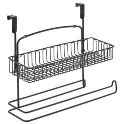 Over-the-Cabinet Paper Towel Holder With Storage