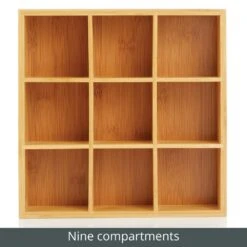 9-Section Bamboo Bin 10 X 10 X 3.5 4 9-Section Bamboo Bin 10 X 10 X 3.5 -mDesign 1000 Square JPG 16314MDK Detail