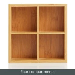 4-Section Bamboo Bin 7 X 7 X 2.5 4 4-Section Bamboo Bin 7 X 7 X 2.5 -mDesign 1000 Square JPG 16320MDK Detail