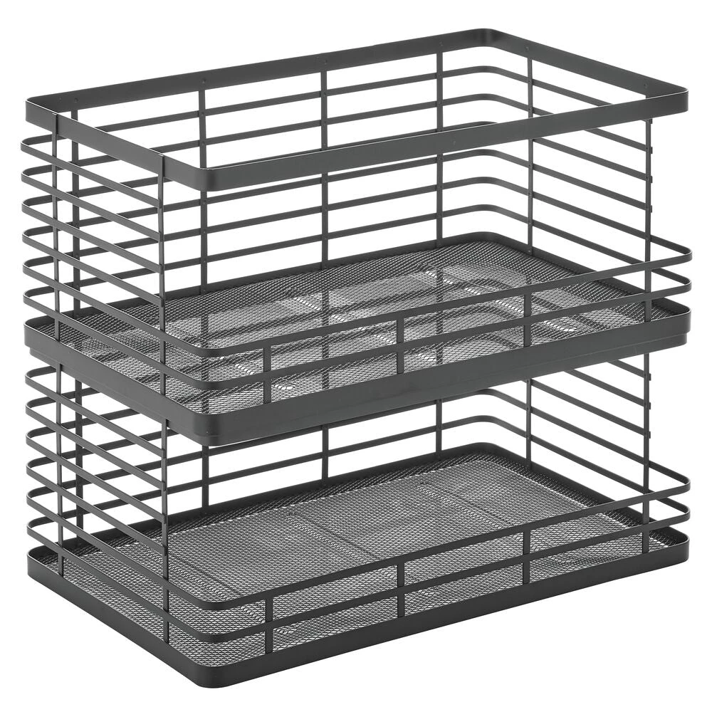 Stackable Wire Pantry Baskets 11 x 18 x 7.5 Stackable Wire Pantry Baskets 11 X 18 X 7.5 -mDesign 1000 Square JPG 16500MDK.MAIN 3b