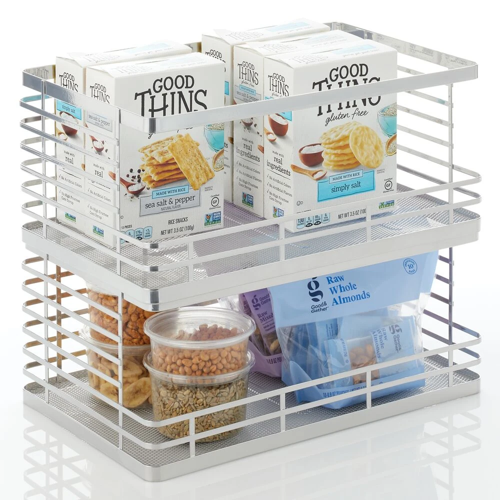 Stackable Wire Pantry Baskets 11 x 18 x 7.5 Stackable Wire Pantry Baskets 11 X 18 X 7.5 -mDesign 1000 Square JPG 16502MDK.MAIN
