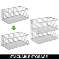 Stackable Wire Pantry Baskets 11 X 18 X 7.5 8 Stackable Wire Pantry Baskets 11 X 18 X 7.5 -mDesign 1000 Square JPG 16502MDK.PT02