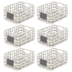 Open Weave Hyacinth Basket With Chalkboard Label 12 X 9 X 6 12 Open Weave Hyacinth Basket With Chalkboard Label 12 X 9 X 6 -mDesign 1000 Square JPG 17090MDHS.MAIN 3