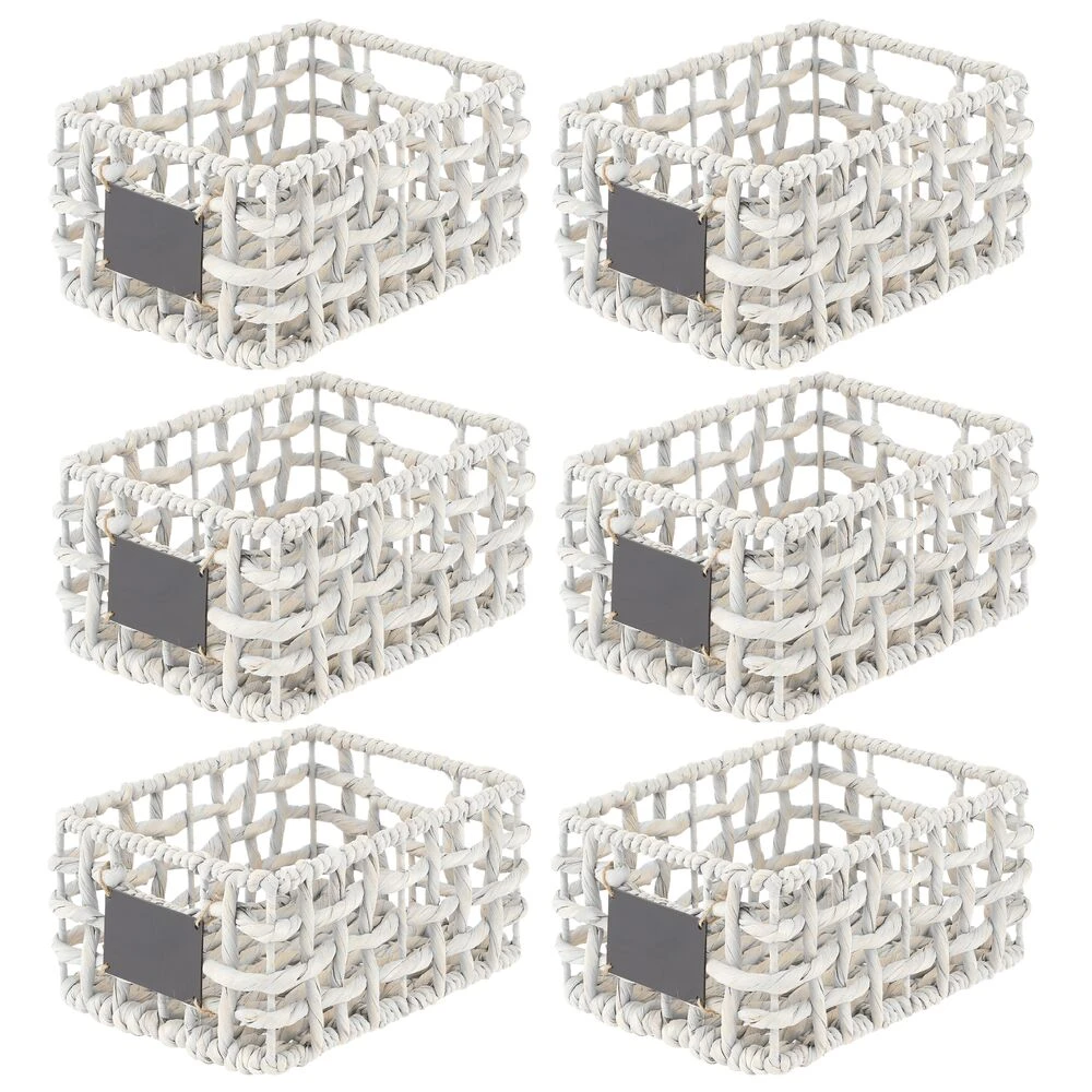 Open Weave Hyacinth Basket with Chalkboard Label 12 x 9 x 6 Open Weave Hyacinth Basket With Chalkboard Label 12 X 9 X 6 -mDesign 1000 Square JPG 17090MDHS.MAIN 3