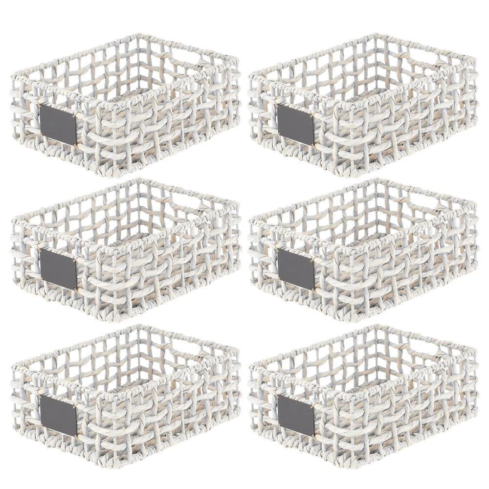 Open Weave Hyacinth Basket with Chalkboard Label 16 x 12 x 6 Open Weave Hyacinth Basket With Chalkboard Label 16 X 12 X 6 -mDesign 1000 Square JPG 17095MDHS.MAIN 3