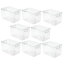 Clear Plastic Bin With Handles 12 X 8 X 8 7 Clear Plastic Bin With Handles 12 X 8 X 8 -mDesign 1000 Square JPG 17327MDHS.MAIN 3