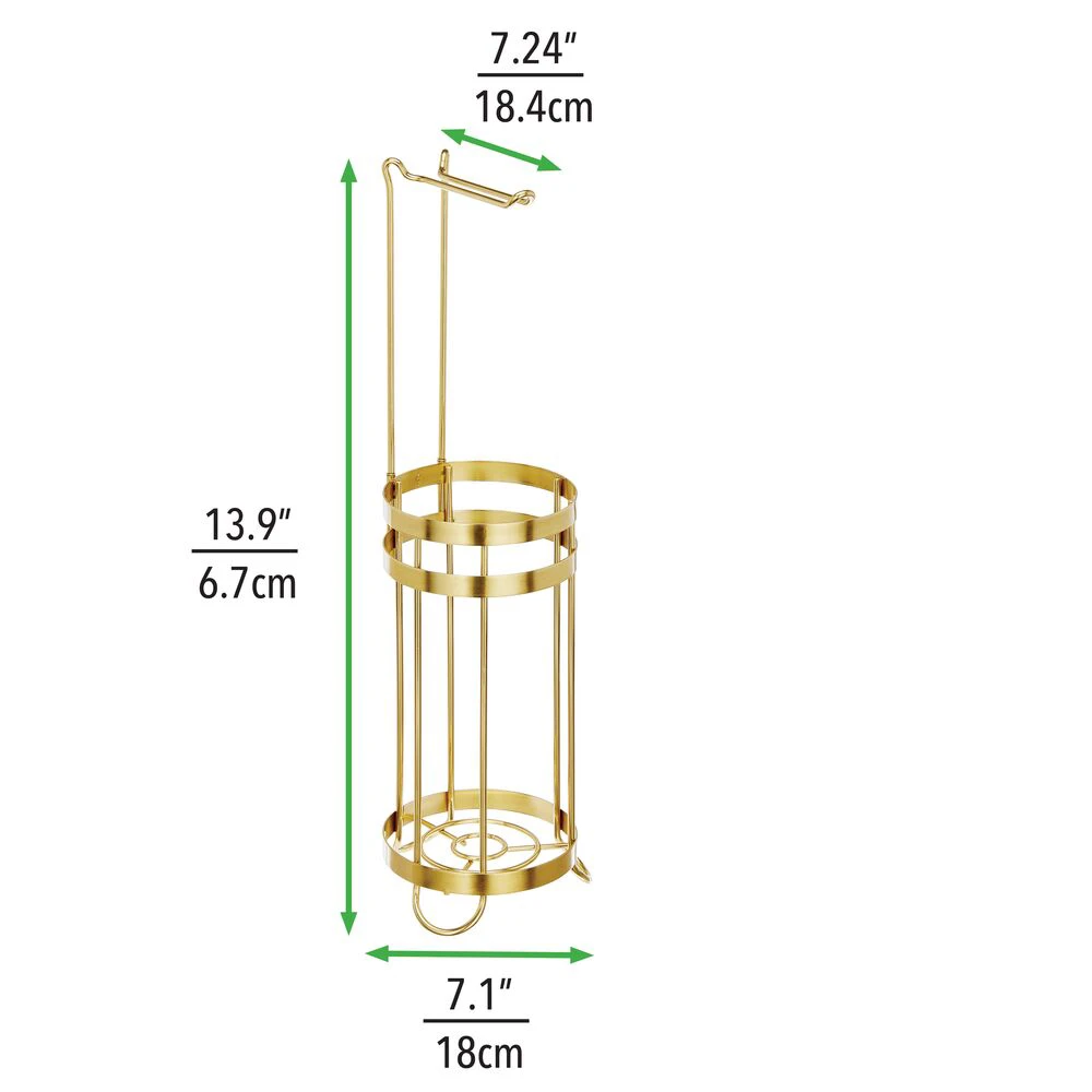 Toilet Paper Holder Stand with 3-Roll Reserve Toilet Paper Holder Stand With 3-Roll Reserve -mDesign 1000 Square JPG 17354MDBST Dimensions