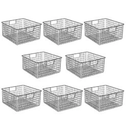 Wire Pantry Basket With Handles 12 X 12 X 6 12 Wire Pantry Basket With Handles 12 X 12 X 6 -mDesign 1000 Square JPG 18404MDK.MAIN 3