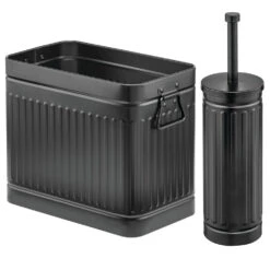 Bathroom Trash Can And Toilet Brush Set
