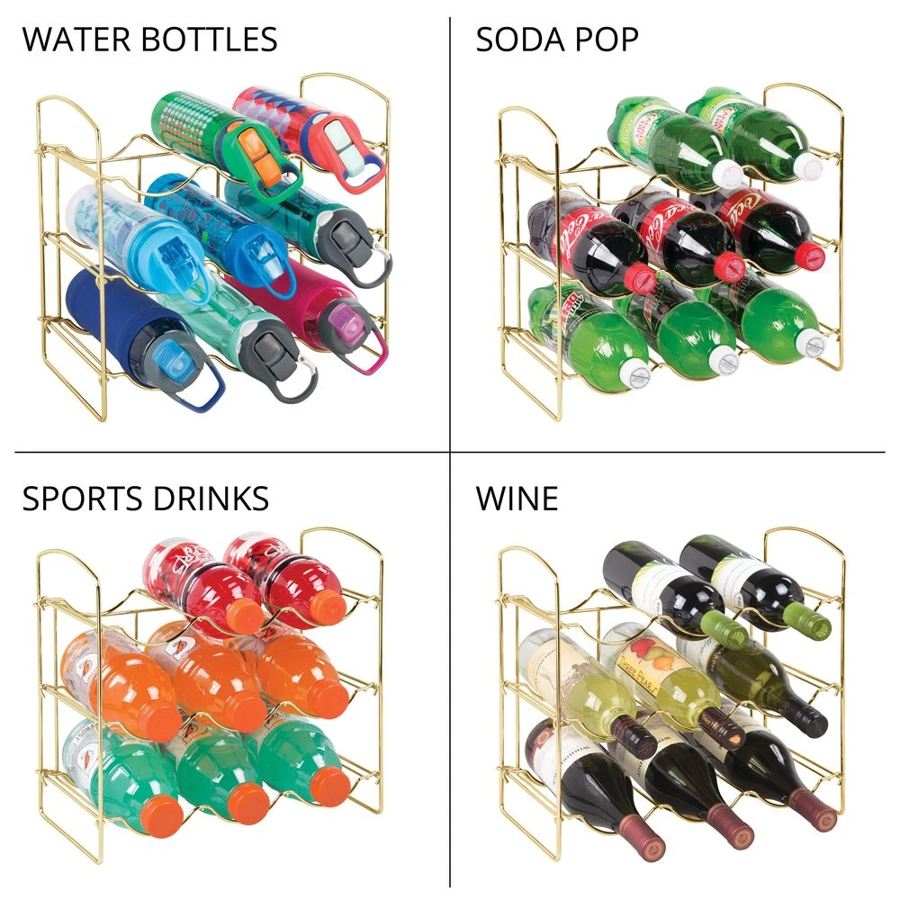 Metal Wine + Water Bottle Holder Metal Wine + Water Bottle Holder -mDesign 1000 Square JPG 18550MDK Detail