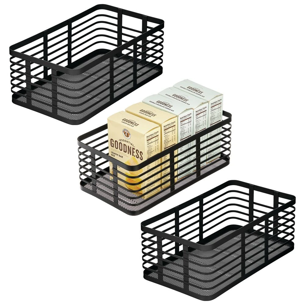 Wire Pantry Basket 16 x 9 x 6 Wire Pantry Basket 16 X 9 X 6 -mDesign 1000 Square JPG 18680MDK Outline
