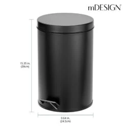 12-Liter Bathroom Step Trash Can 5 12-Liter Bathroom Step Trash Can -mDesign 1000 Square JPG 18813MDBST Dimensions