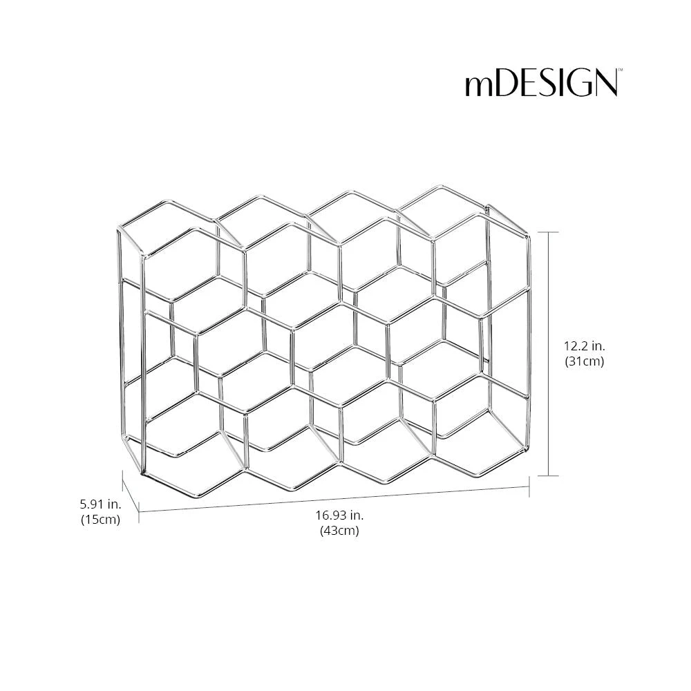 11-Bottle Honeycomb Wine Rack 11-Bottle Honeycomb Wine Rack -mDesign 1000 Square JPG 19336MDK Dimensions