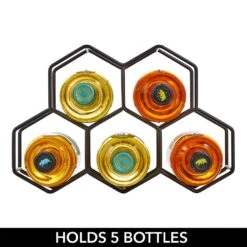 5-Bottle Honeycomb Wine Rack 3 5-Bottle Honeycomb Wine Rack -mDesign 1000 Square JPG 19342MDK Detail