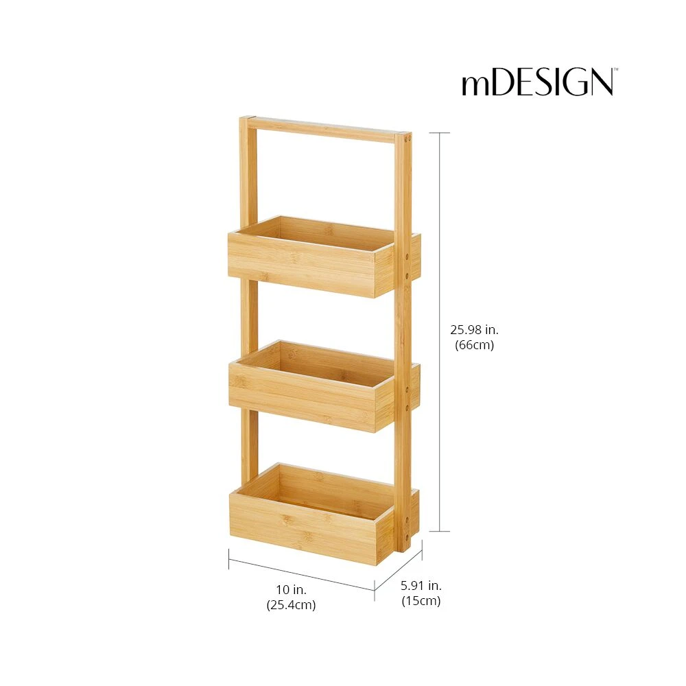 3-Tier Bamboo Storage Tower 3-Tier Bamboo Storage Tower -mDesign 1000 Square JPG 19563MDBST Dimensions