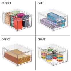 Stackable Closet Storage Drawer 8.5 X 6 X 4 4 Stackable Closet Storage Drawer 8.5 X 6 X 4 -mDesign 1000 Square JPG 20533MDK Detail