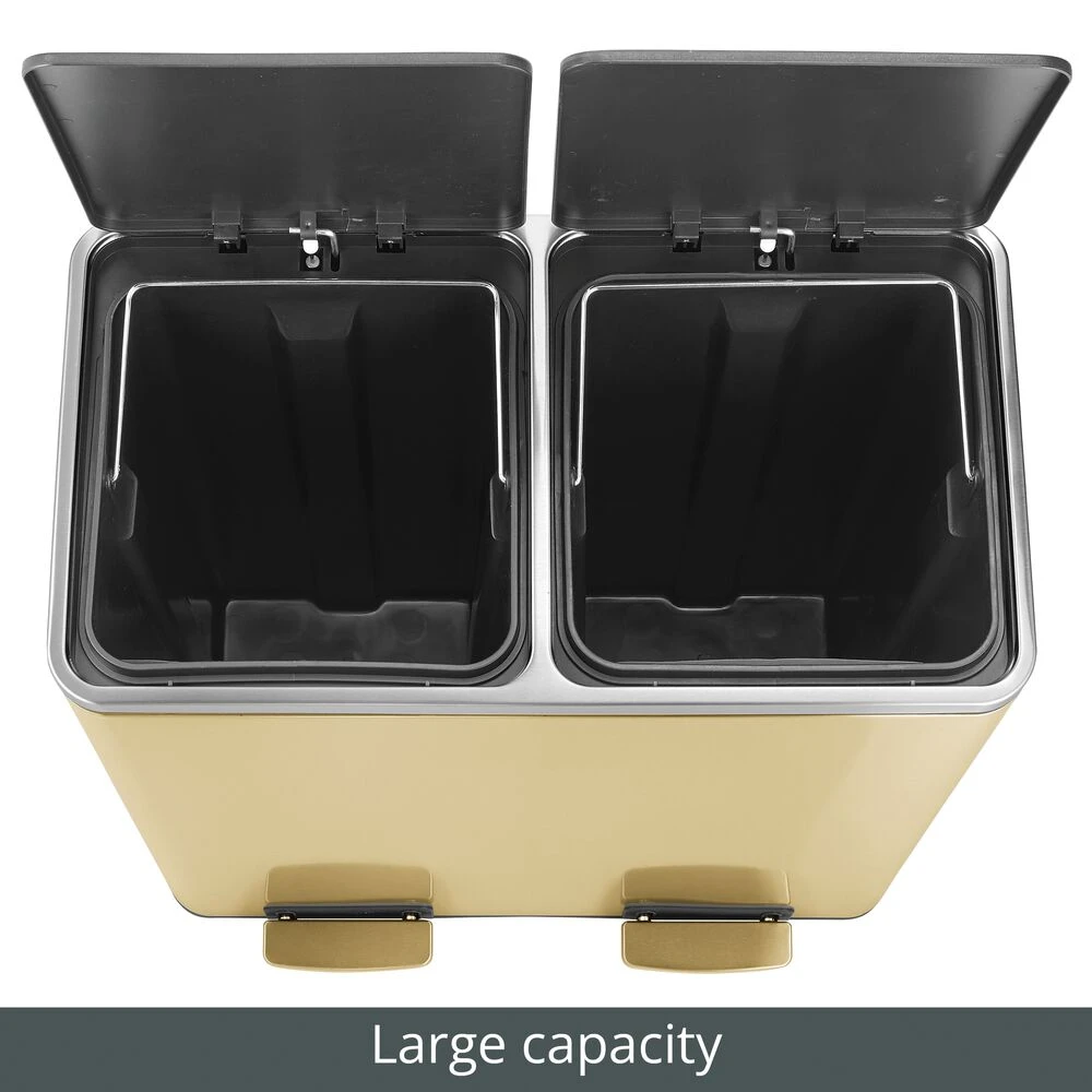 60-Liter Dual Compartment Step Trash Can 60-Liter Dual Compartment Step Trash Can -mDesign 1000 Square JPG 20642MDK Detail