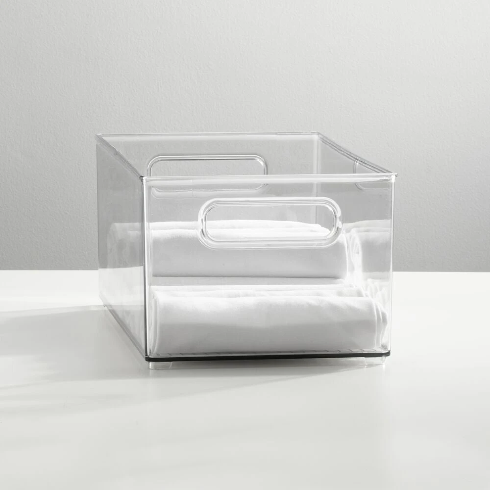 Stackable Bathroom Bin with Handles 15 x 8 x 6 Stackable Bathroom Bin With Handles 15 X 8 X 6 -mDesign 1000 Square JPG 20795MDCO SellShot