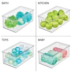 Stackable Bath Box With Lid And Handles 15 X 8.5 X 6 5 Stackable Bath Box With Lid And Handles 15 X 8.5 X 6 -mDesign 1000 Square JPG 21205MDK Detail