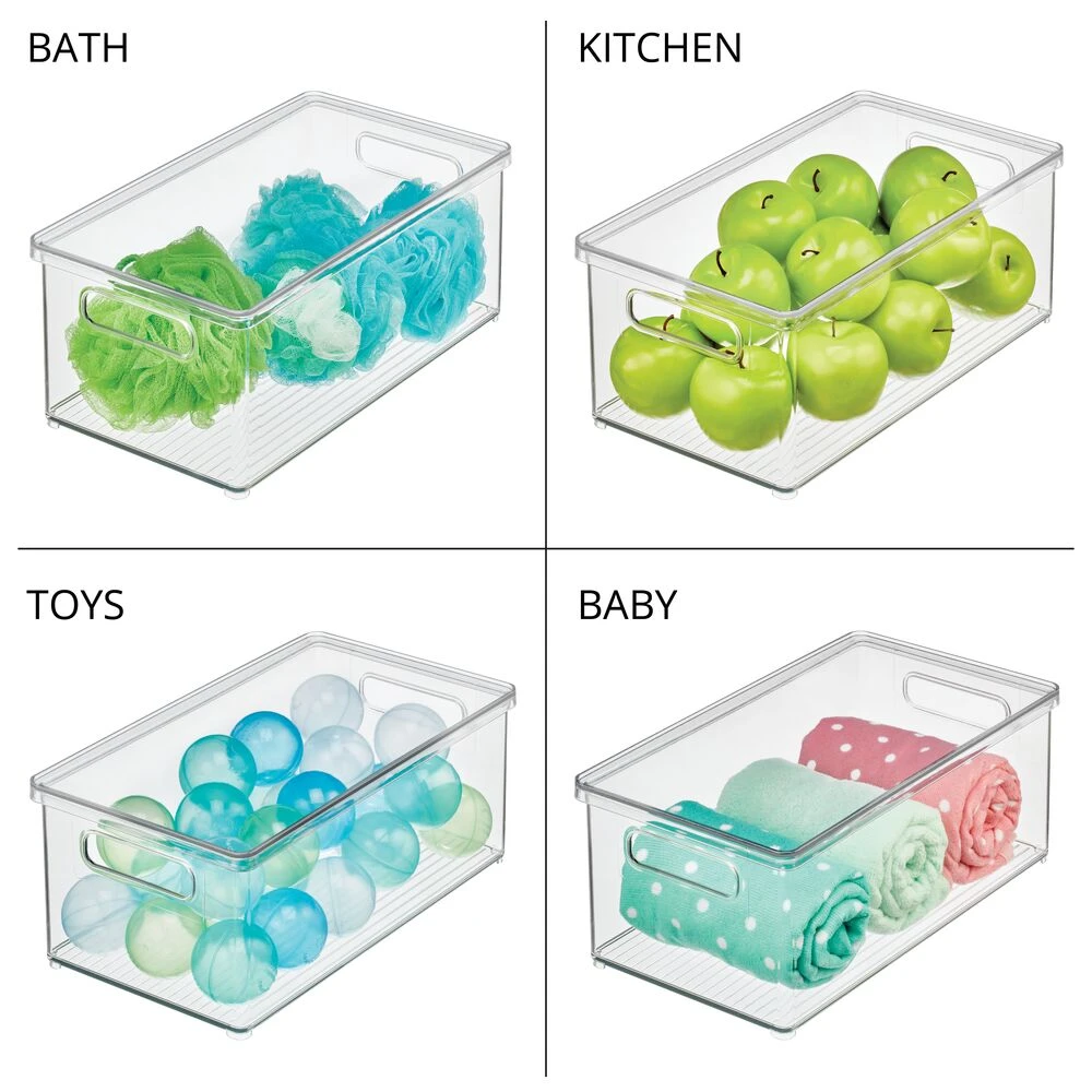 Stackable Bath Box with Lid and Handles 15 x 8.5 x 6 Stackable Bath Box With Lid And Handles 15 X 8.5 X 6 -mDesign 1000 Square JPG 21205MDK Detail