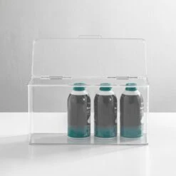 Hinged-Lid Bathroom Storage Box 6 X 13 X 7