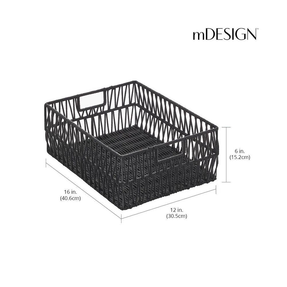 Cotton Rope Basket 16 x 12 x 6 Cotton Rope Basket 16 X 12 X 6 -mDesign 1000 Square JPG 21427MDK Dimensions