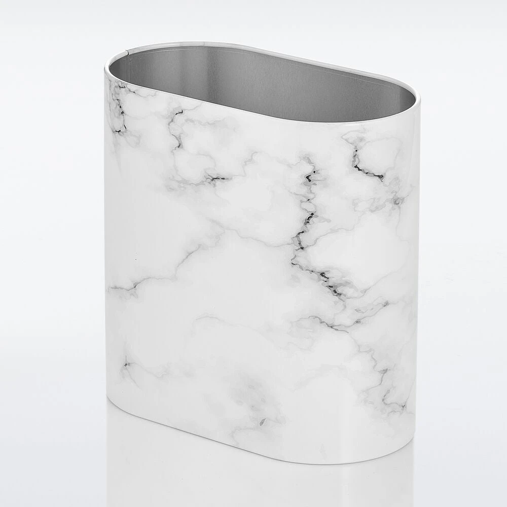 7-Liter Marble Bathroom Trash Can 7-Liter Marble Bathroom Trash Can -mDesign 1000 Square JPG 21496MDBST Reflection