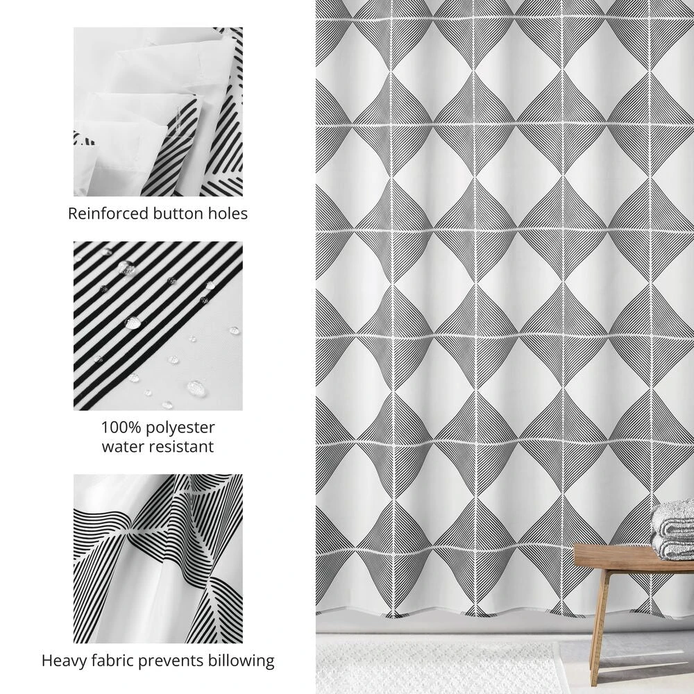Geometric Diamond Shower Curtain Geometric Diamond Shower Curtain -mDesign 1000 Square JPG 22346MDSC Detail
