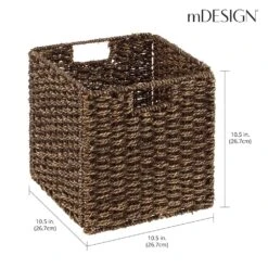 Seagrass Cube Basket 10.5 X 10.5 X 10.5 5 Seagrass Cube Basket 10.5 X 10.5 X 10.5 -mDesign 1000 Square JPG 22894MDHS Dimensions