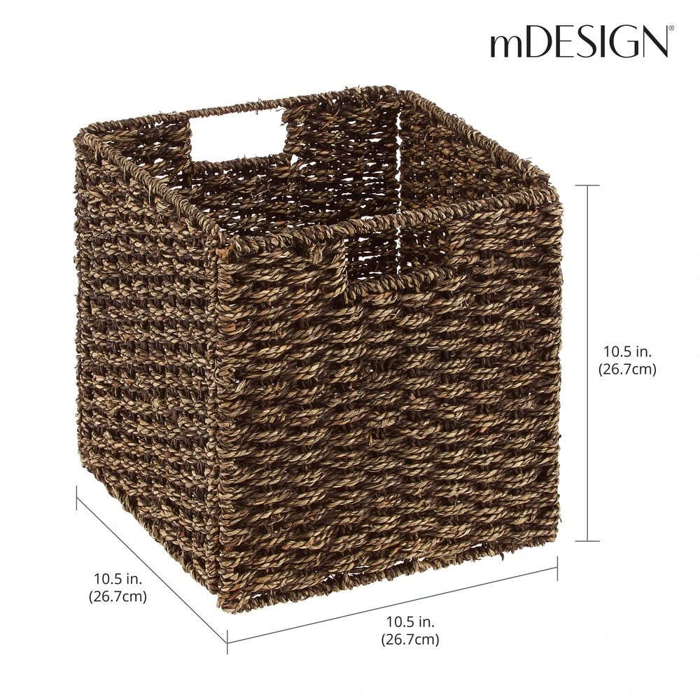 Seagrass Cube Basket 10.5 x 10.5 x 10.5 Seagrass Cube Basket 10.5 X 10.5 X 10.5 -mDesign 1000 Square JPG 22894MDHS Dimensions