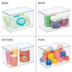 Hinged-Lid Kitchen Storage Box 7 X 11 X 6.5 3 Hinged-Lid Kitchen Storage Box 7 X 11 X 6.5 -mDesign 1000 Square JPG 3922MDK Detail