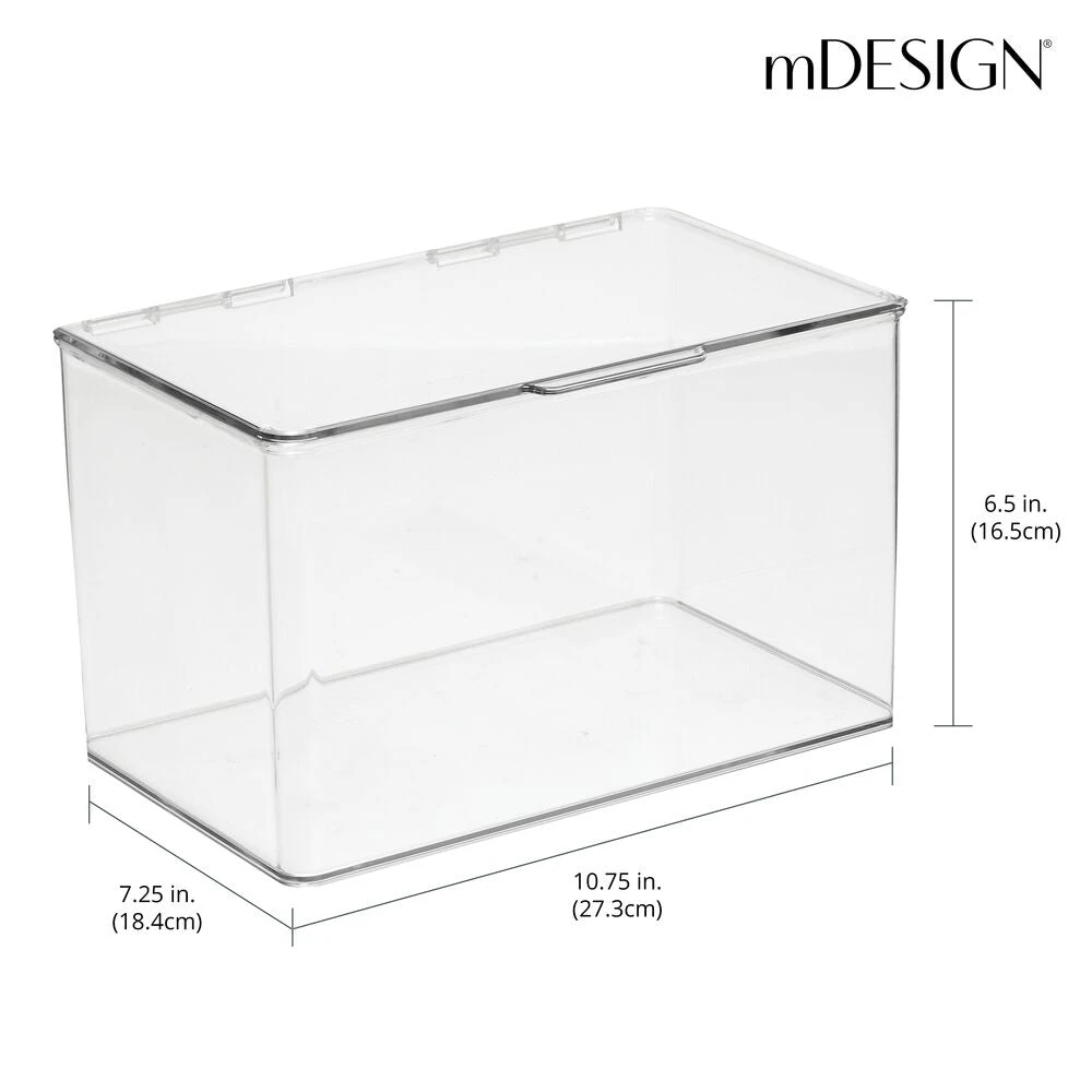 Hinged-Lid Kitchen Storage Box 7 x 11 x 6.5 Hinged-Lid Kitchen Storage Box 7 X 11 X 6.5 -mDesign 1000 Square JPG 3922MDK Dimensions