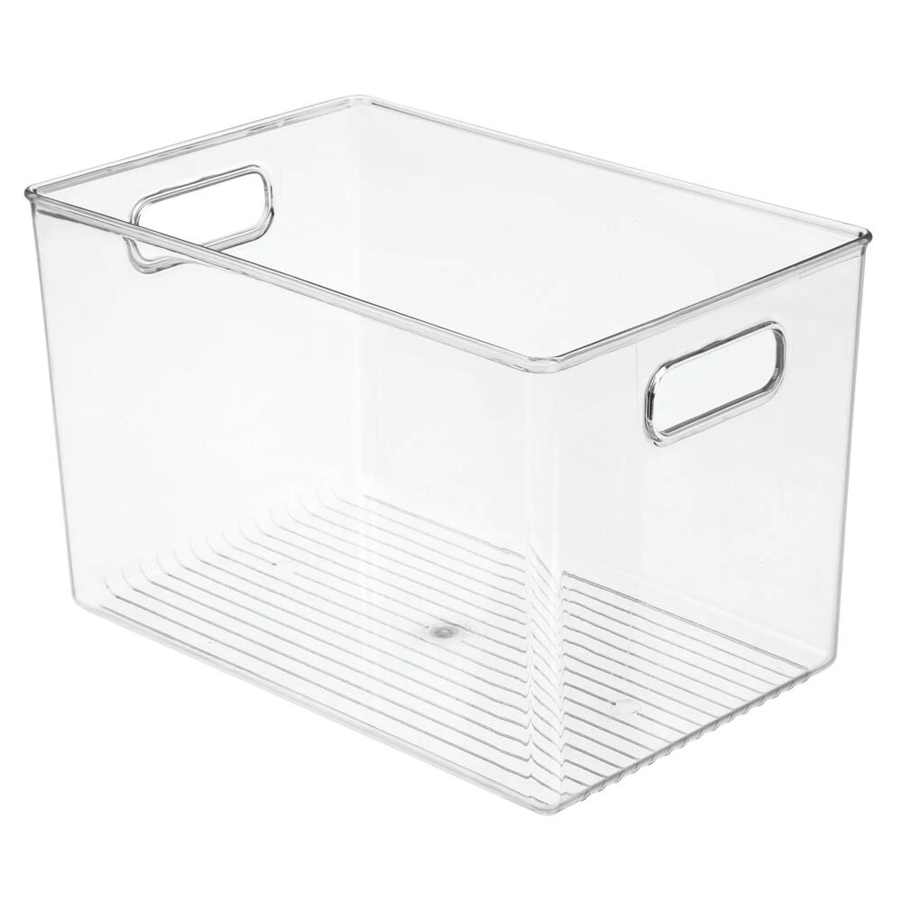Clear Plastic Bin with Handles 12 x 8 x 8 Clear Plastic Bin With Handles 12 X 8 X 8 -mDesign 1000 Square JPG 64340 naked