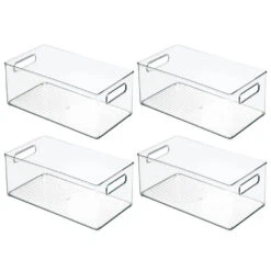 Stackable Bathroom Bin With Handles 15 X 8 X 6 5 Stackable Bathroom Bin With Handles 15 X 8 X 6 -mDesign 1000 Square JPG 6764MDB 1 2942e230 e6d3 4395 aa53 3c64dffd6200