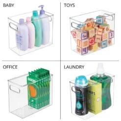 Tall Bathroom Bin With Handles 9.5 X 4.5 X 8 3 Tall Bathroom Bin With Handles 9.5 X 4.5 X 8 -mDesign 1000 Square JPG 7379MDK Detail 4de6960d 955b 463c b876 6e09a94ee4ab